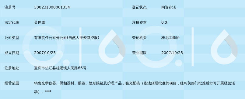 重庆大众光学垫江精益眼镜经营部